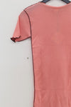 BASERANGE France organic cotton ruffled textured T-shirt BAS-TTVN-RBV-WI22-FENHONG pink